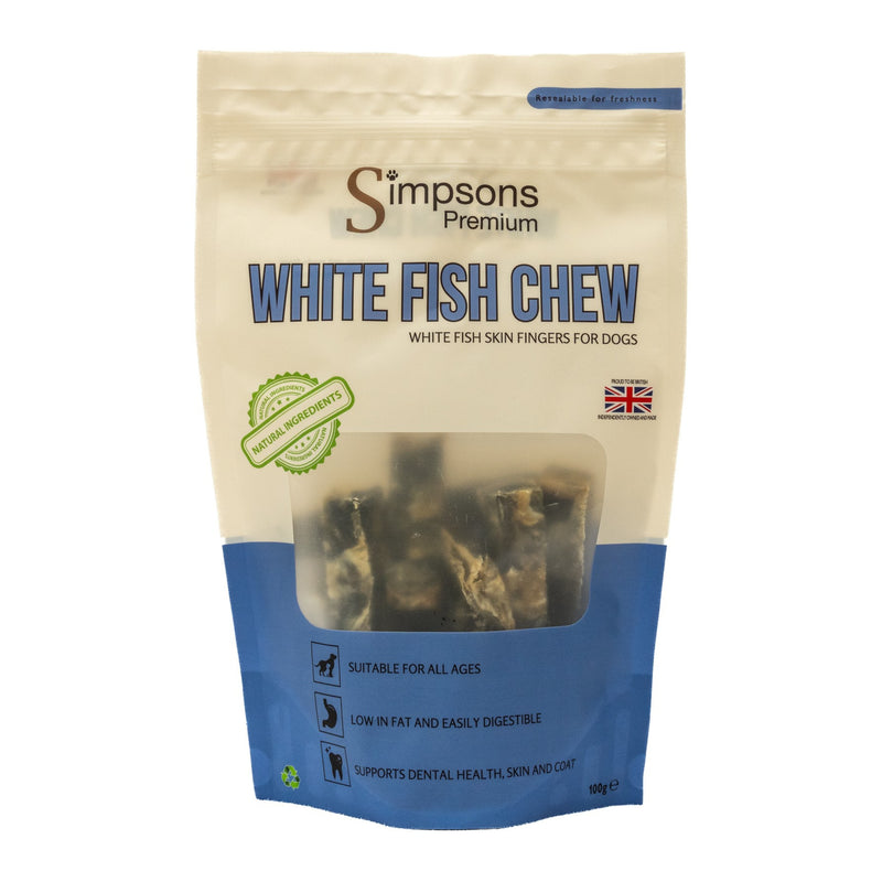 Natural White Fish Skin Chew Dog Treat Simpsons Premium