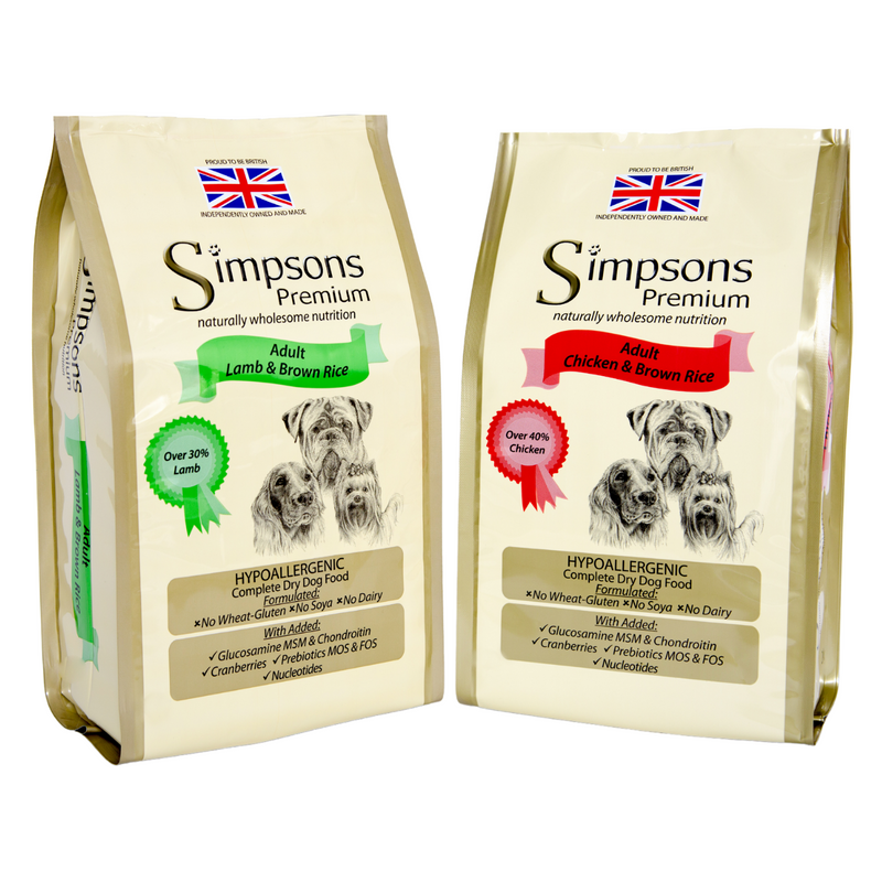 Multipack Rice Dog Food Range Simpsons Premium