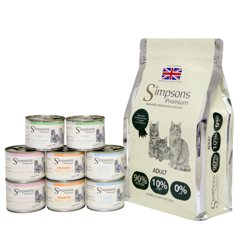 1 x 1.5kg Adult Cat & 8 Mixed Adult Wet Food Tins