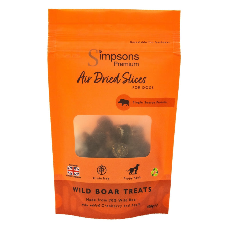 Air Dried Sliced Wild Boar Dog Treats 100g