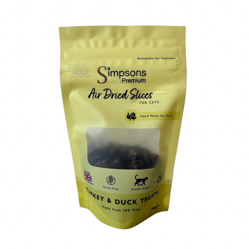 Air Dried Sliced Turkey & Duck Cat Treats 100g