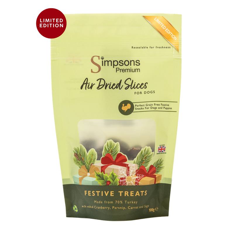 Air Dried Festive Sliced Dog Treats 100g