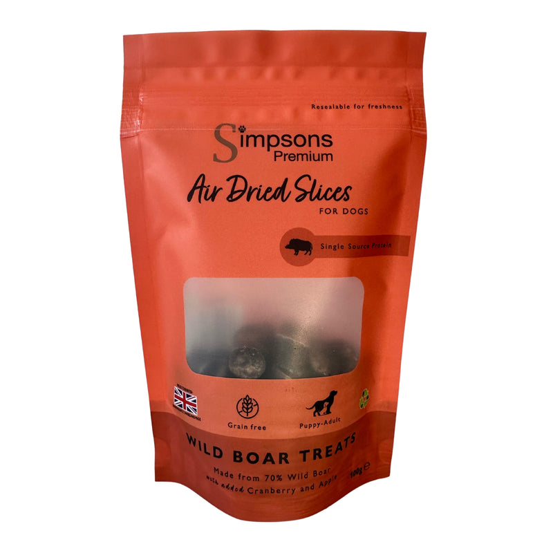 Air Dried Sliced Wild Boar Dog Treats 100g